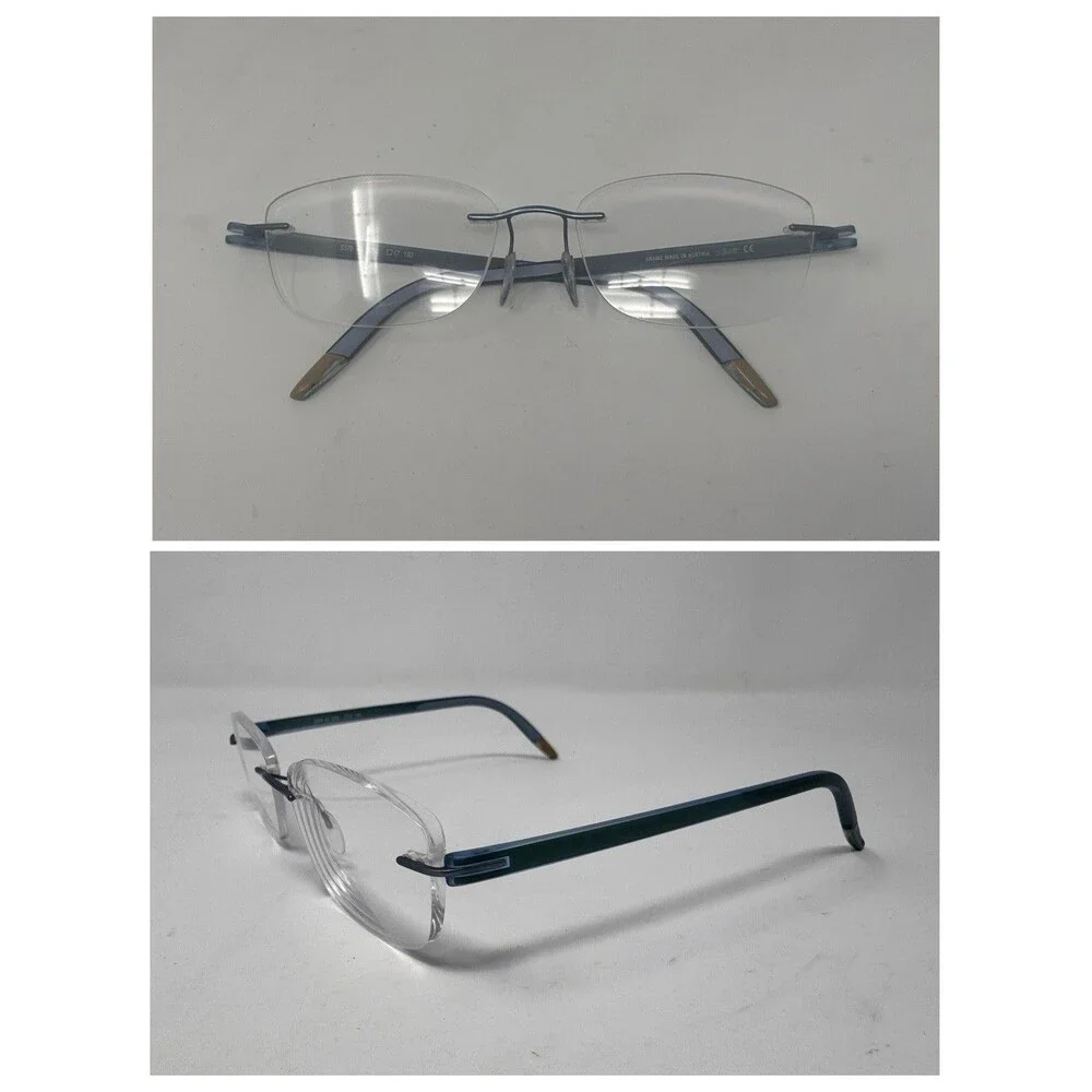 Silhouette 5379 6056 Blue Rimless Eyeglass Frames 40-17-130 Austria Authentic